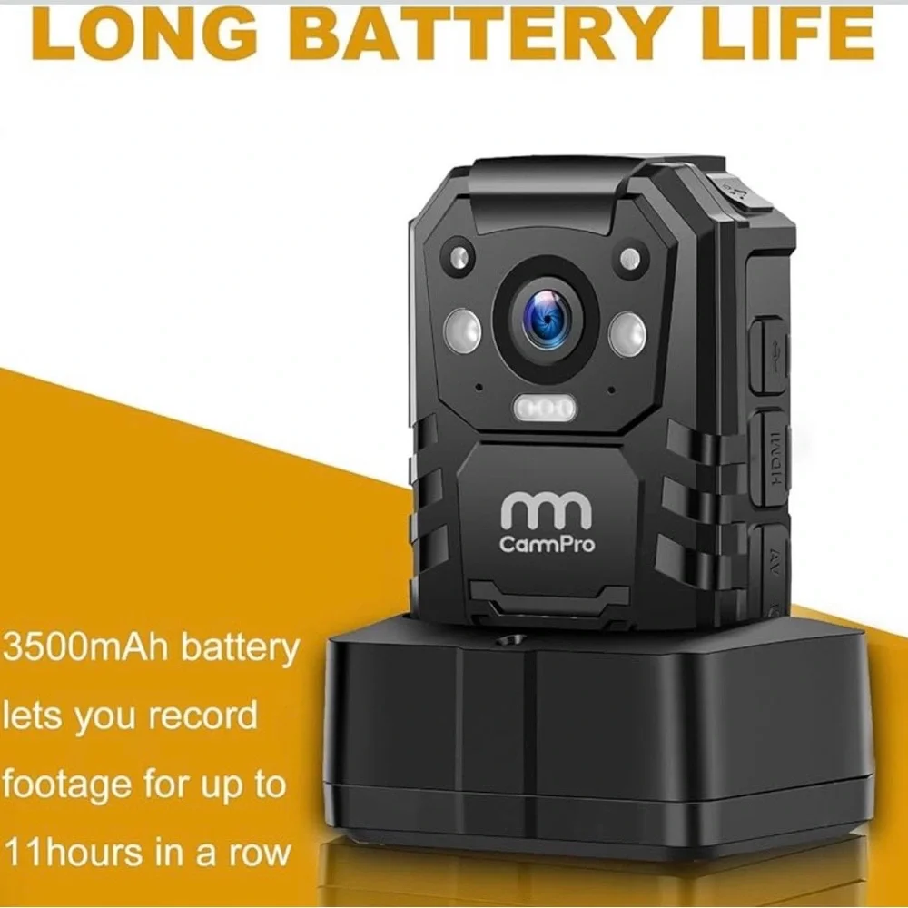 1296P HD Police Body Camera,64G Memory,CammPro I826 Premium Portable Body Camera